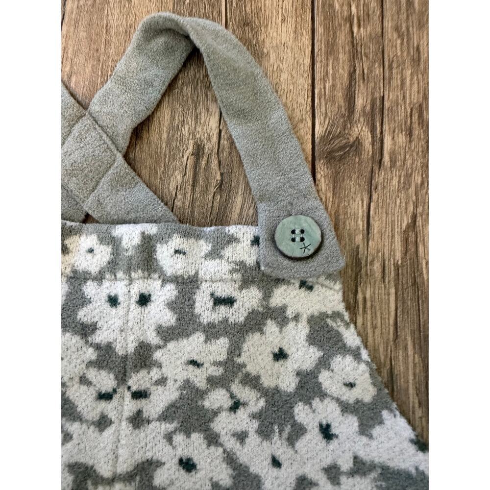 Barefoot Dreams Short Toddler Romper Size 4T/5T Gray White Floral Come Cozy Soft - Picture 2 of 5